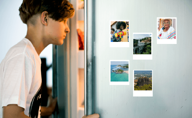 Impresión con descuento de 18 IMANES POLAROID por $40.000